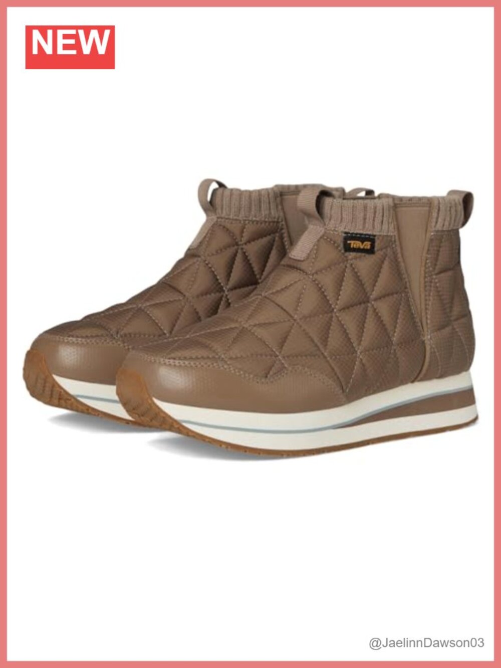 Women's Ankle Bootie Water Resistant Quilted Vegan Leather Pull-On Hiking Boot